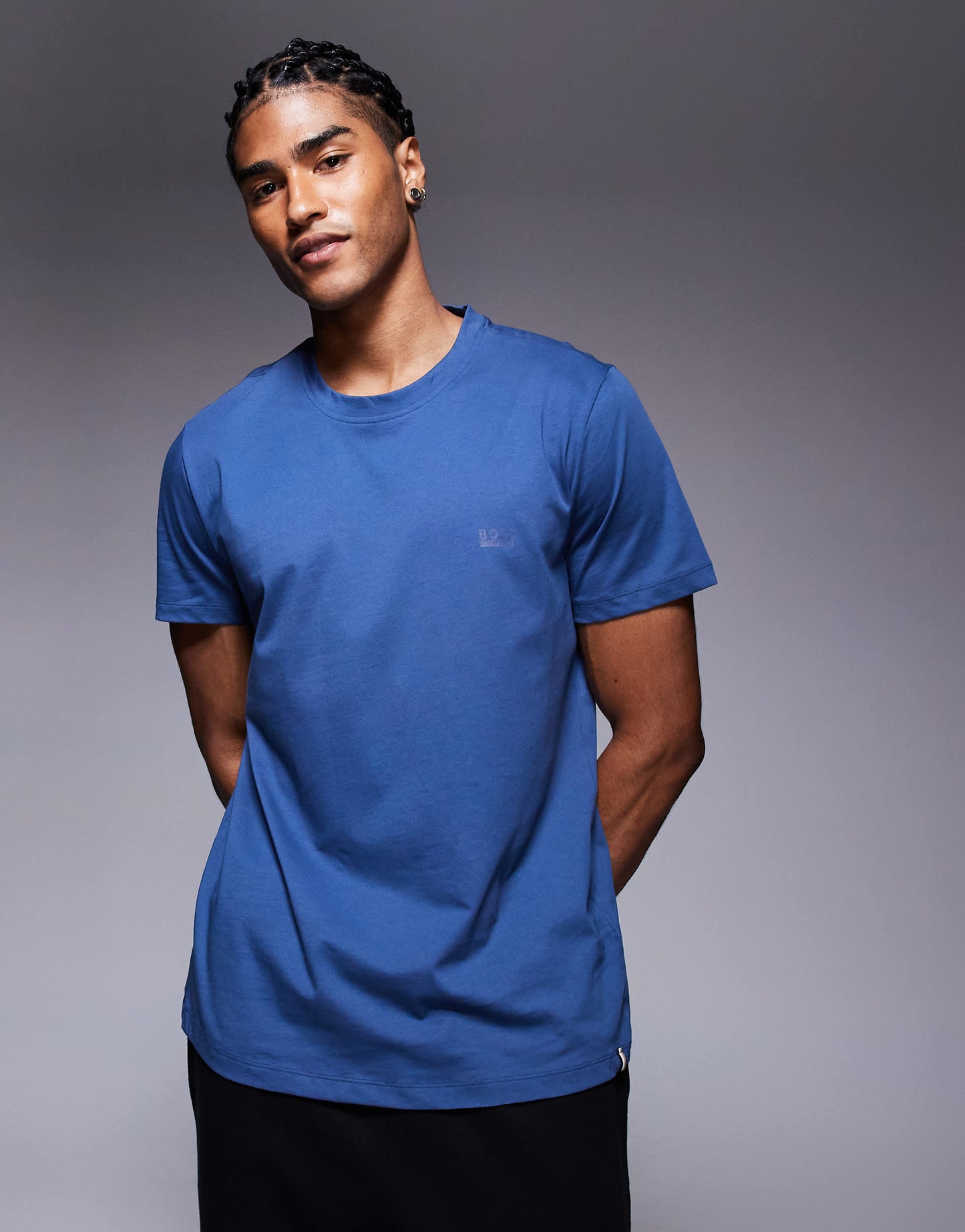 BOSS Bodywear 365 logo t-shirt regular fit in mid blue