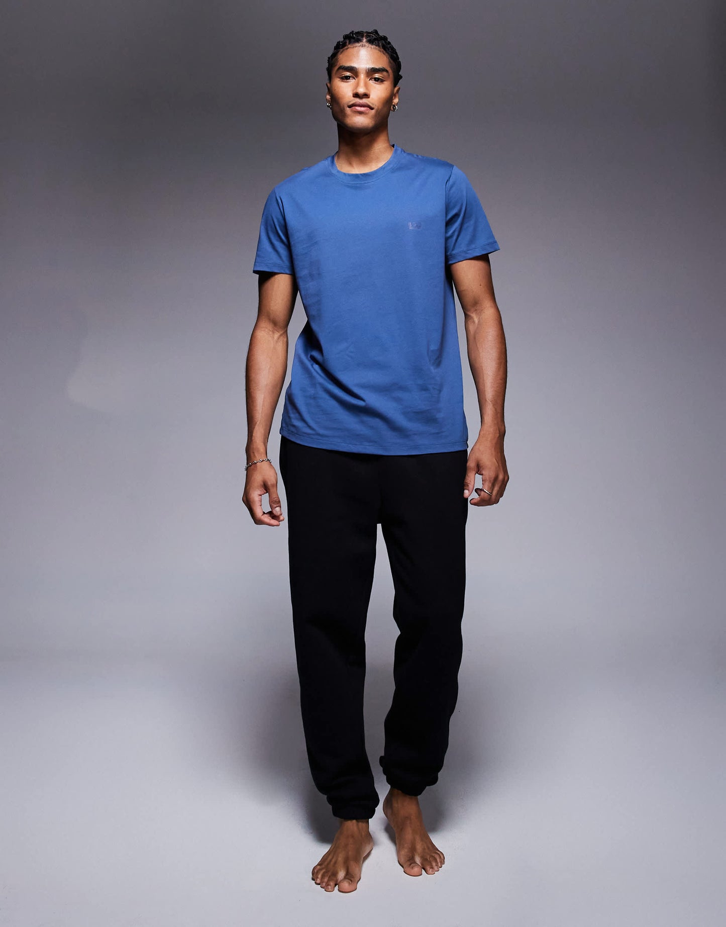 BOSS Bodywear 365 logo t-shirt regular fit in mid blue