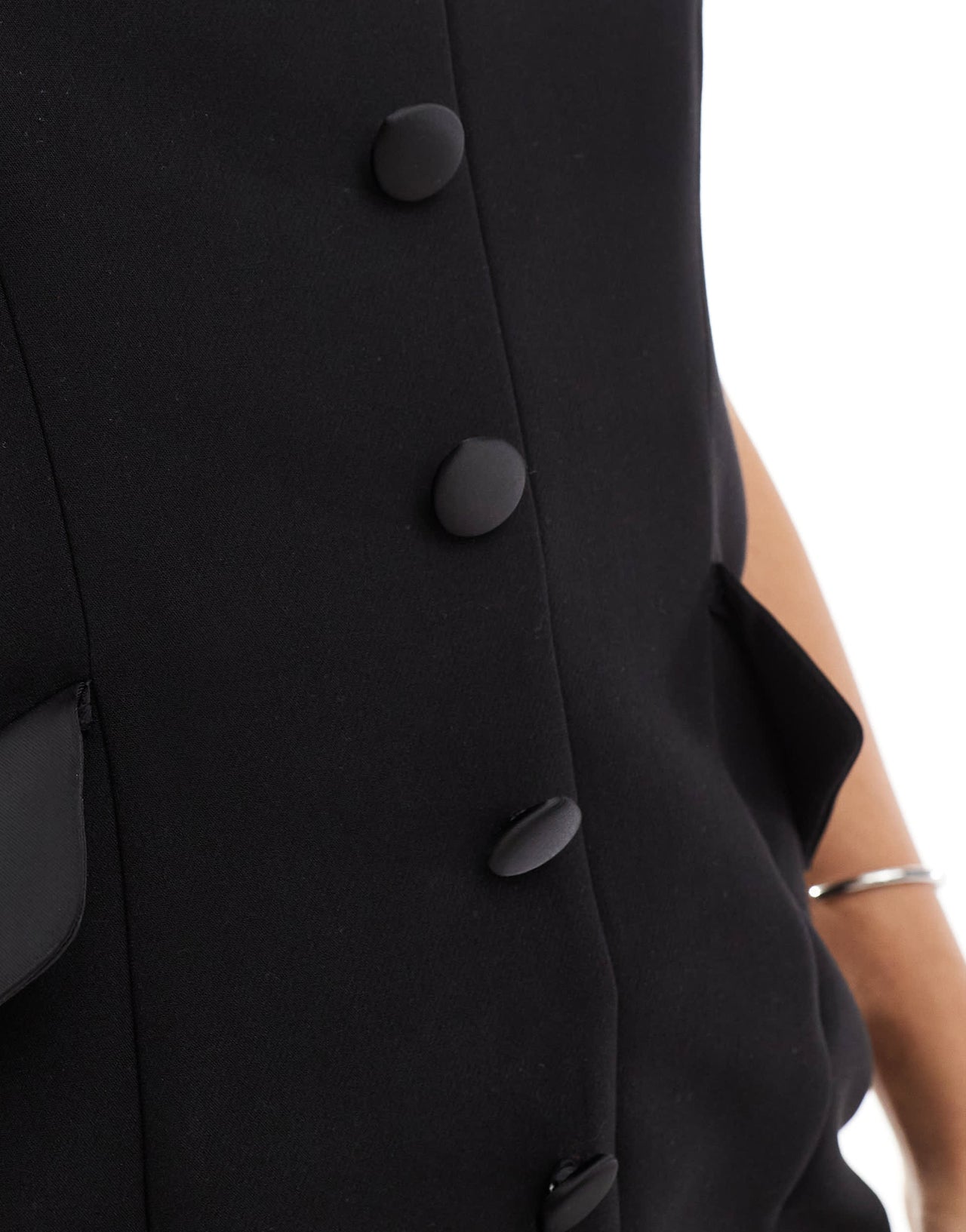 French Connection satin bandeau mini dress in black