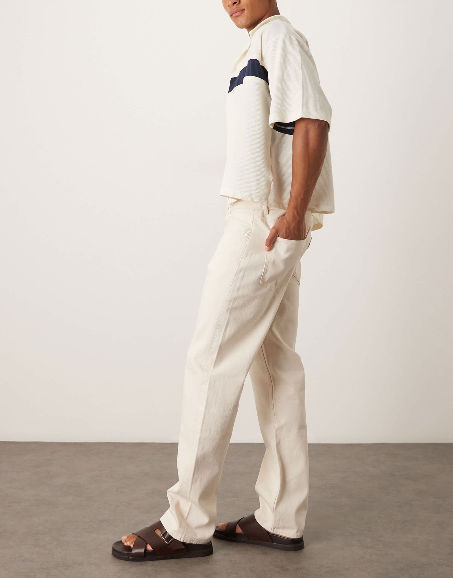 ARKET Ocean loose straight leg jeans in ecru