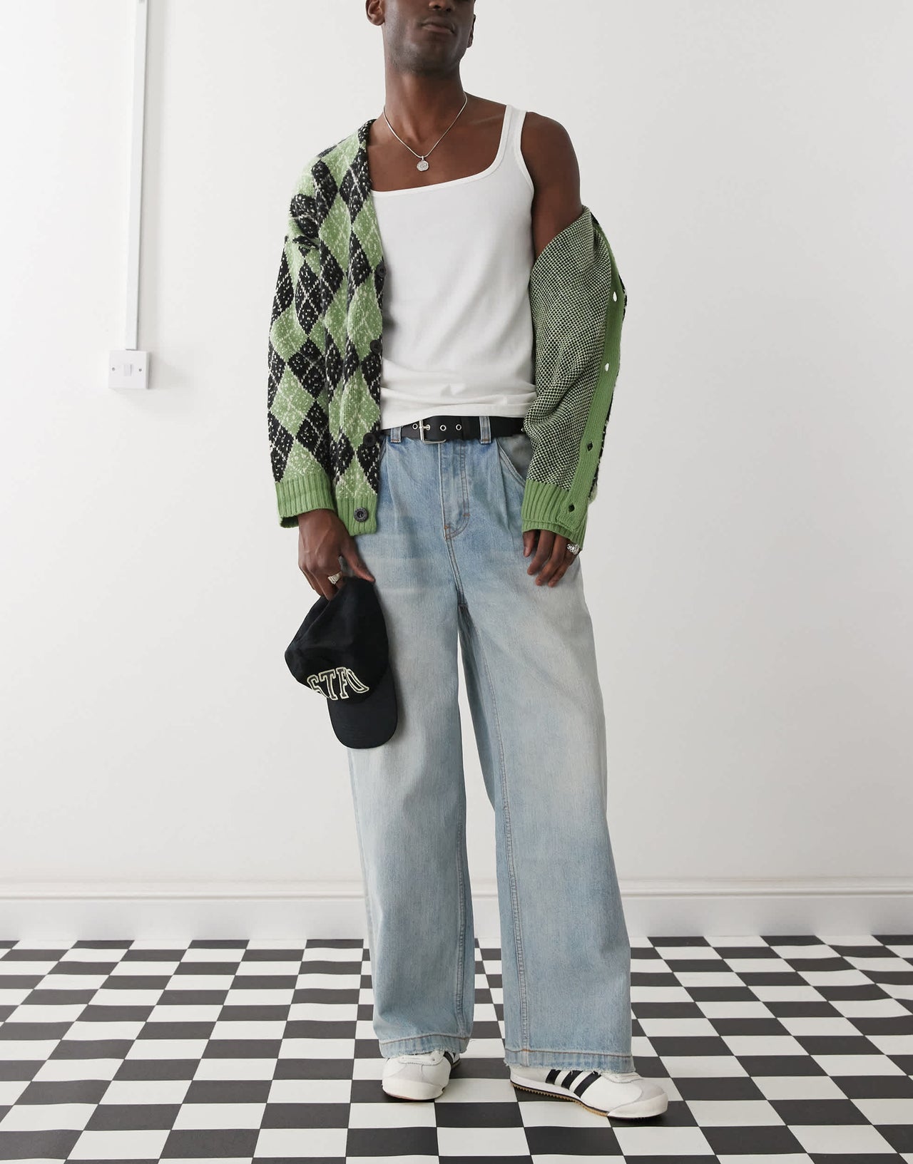 The Ragged Priest outcast wide baggy fit trousers in light blue