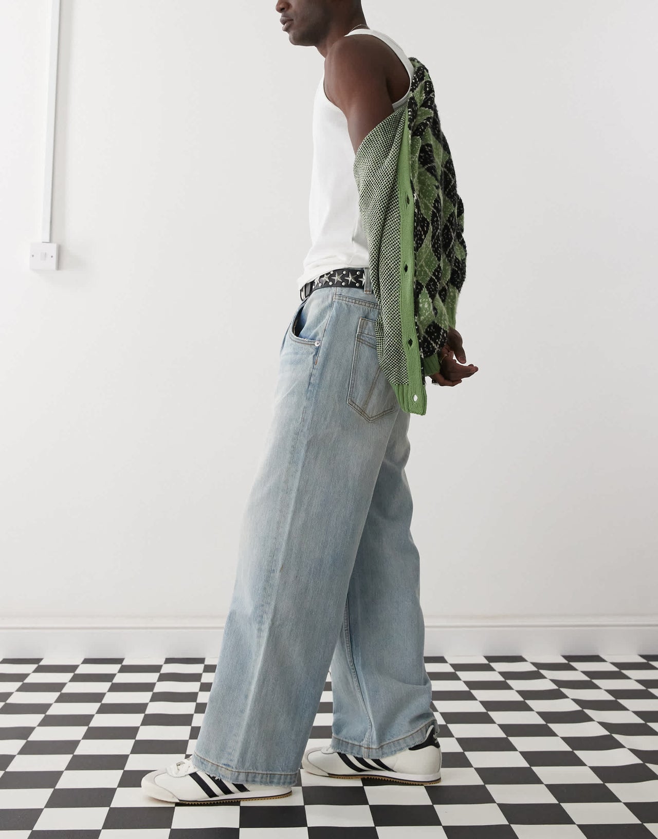 The Ragged Priest outcast wide baggy fit trousers in light blue