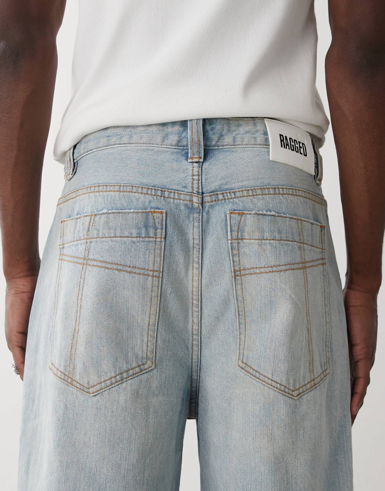 The Ragged Priest outcast wide baggy fit trousers in light blue