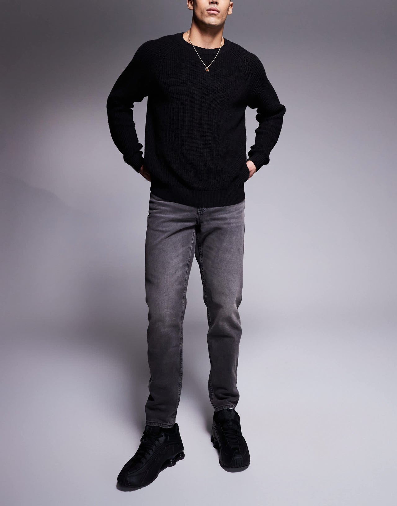 ASOS DESIGN tapered jeans with vintage tint in washed black