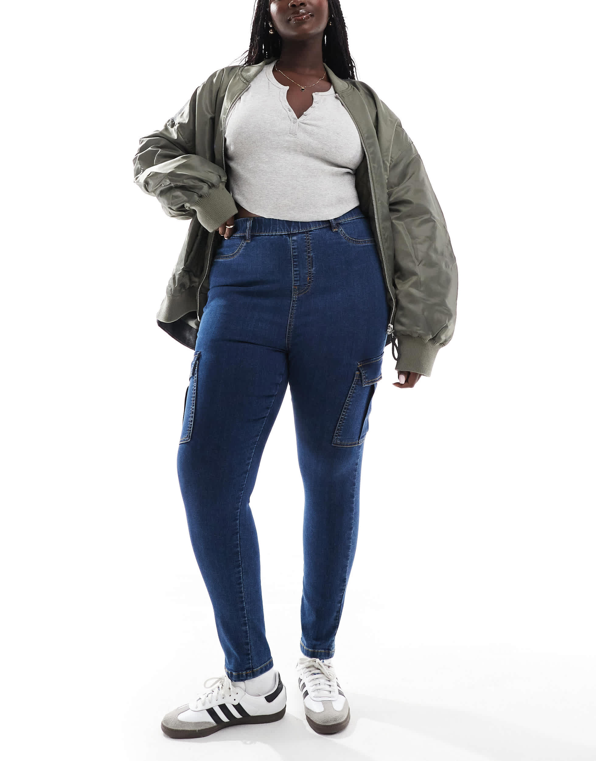 Yours cargo pocket jeggings in indigo