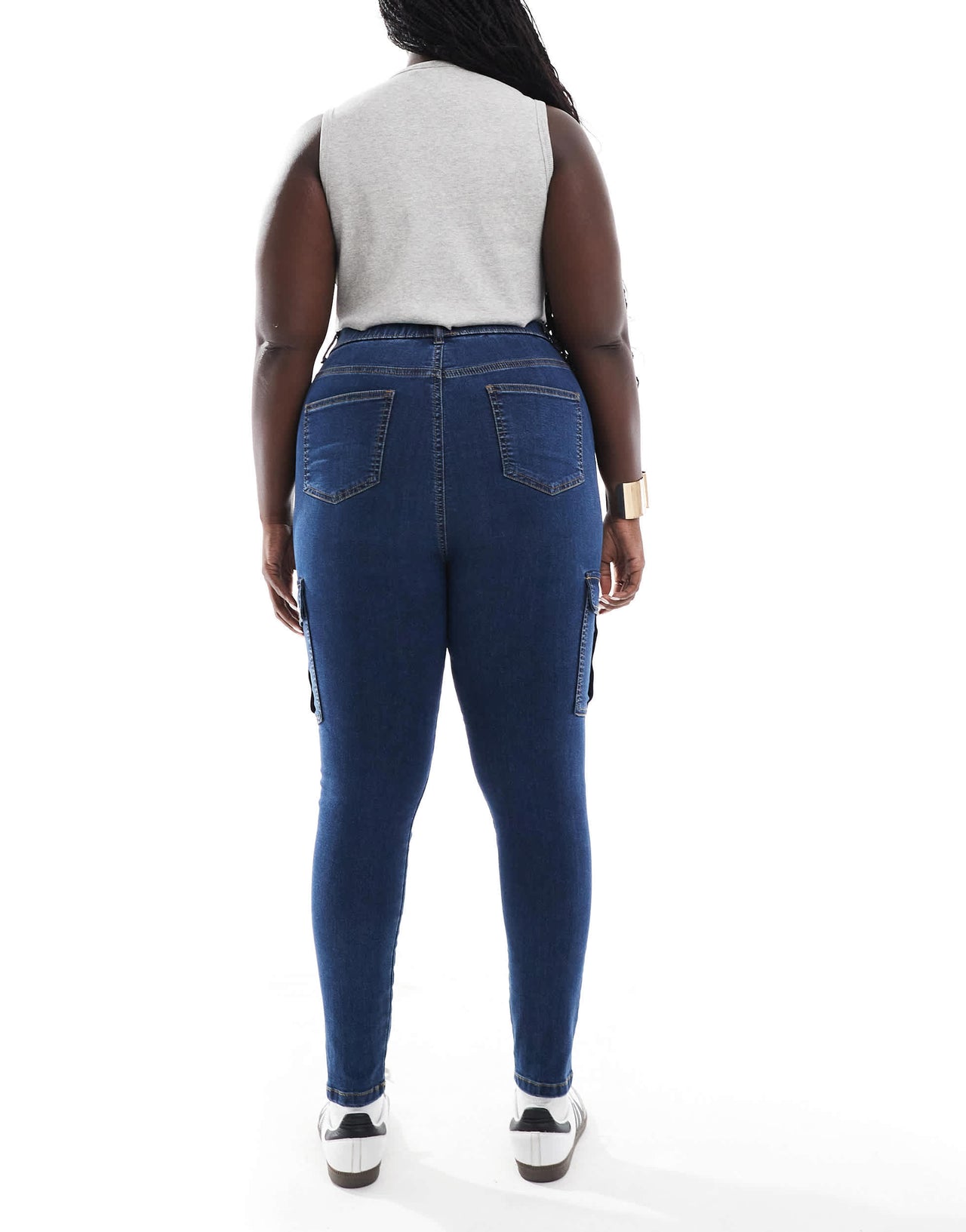 Yours cargo pocket jeggings in indigo