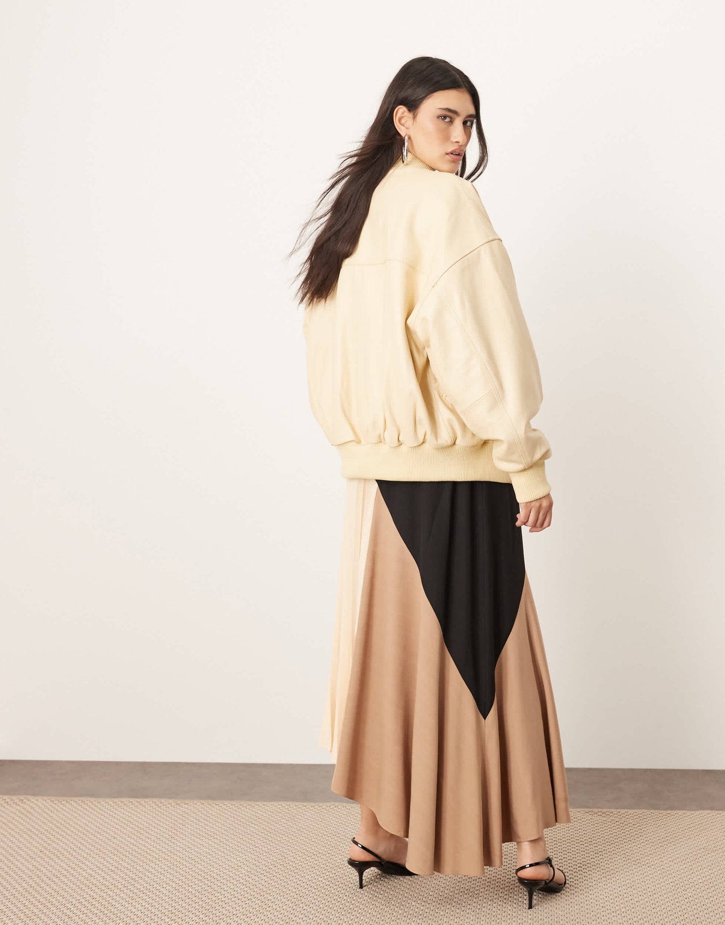 ARRANGE colourblock pleat detail midi skirt in multi