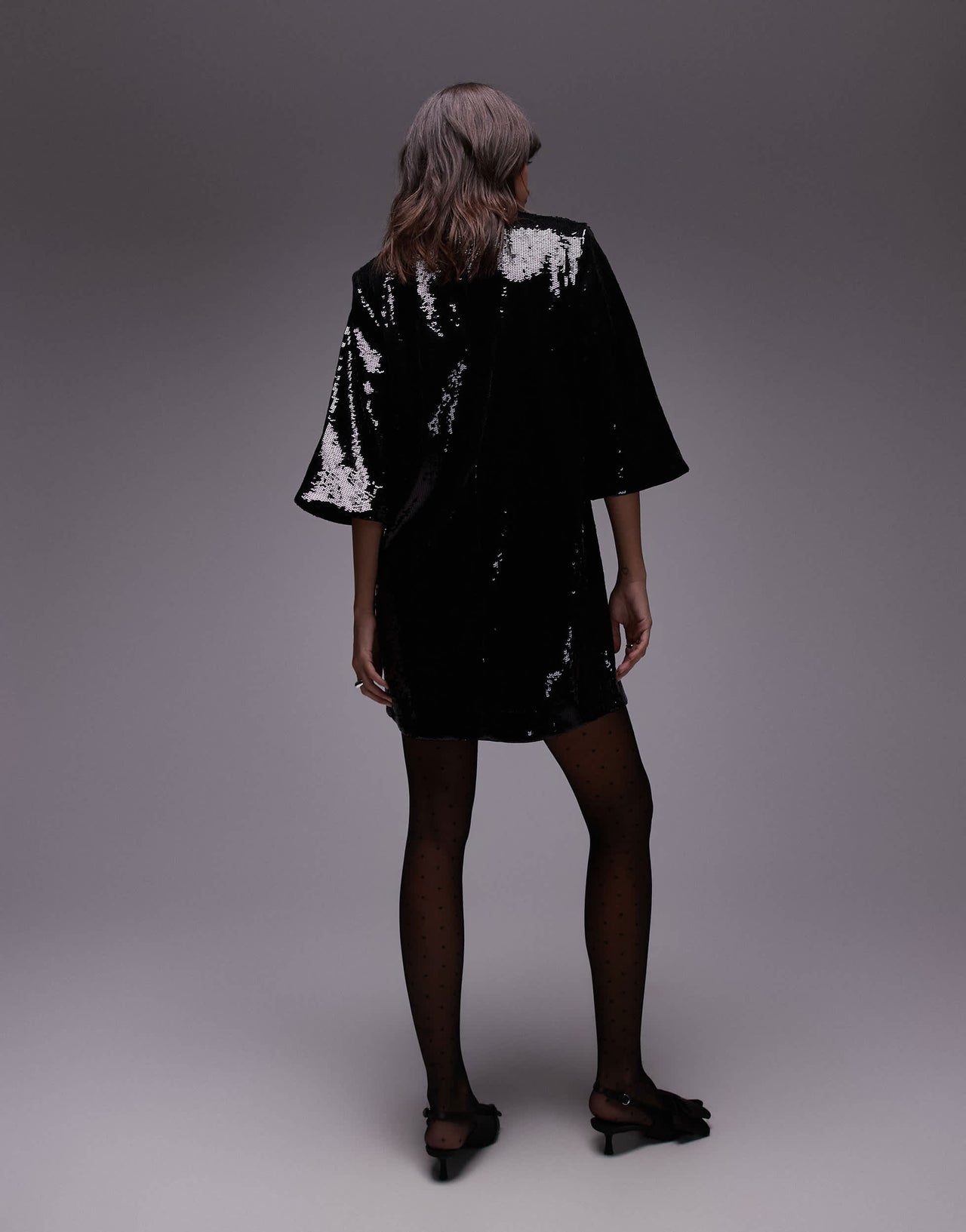 & Other Stories all over sequin mini dress in black