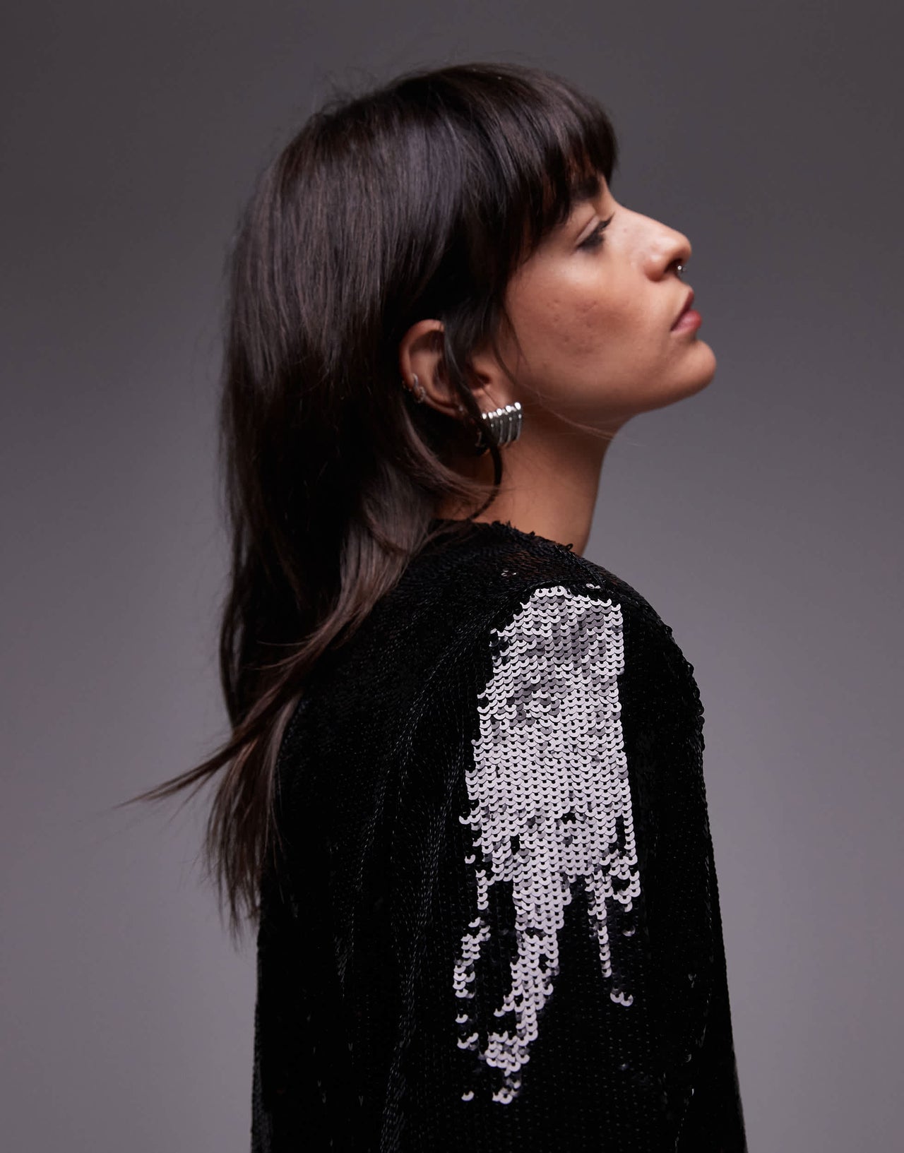 & Other Stories all over sequin mini dress in black