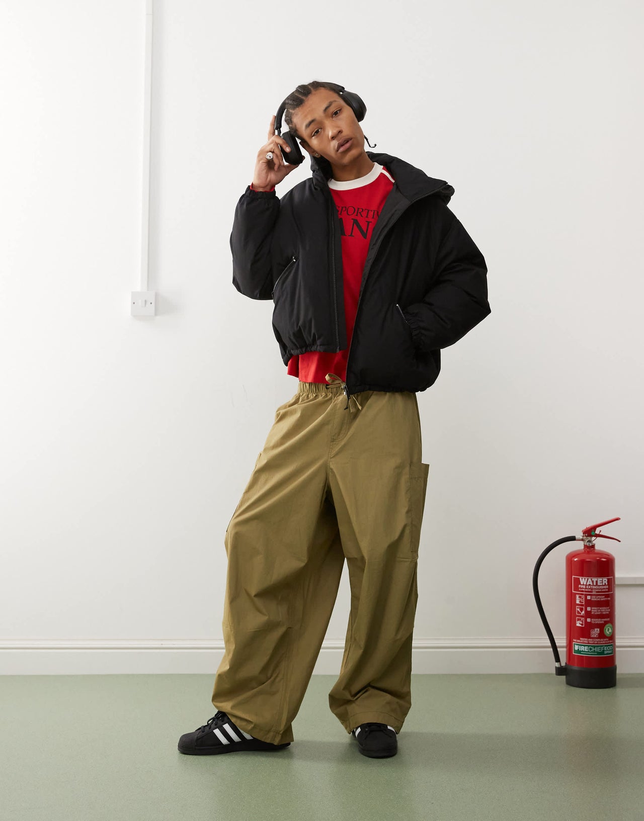 Weekday Floyd bomber puffer coat in black