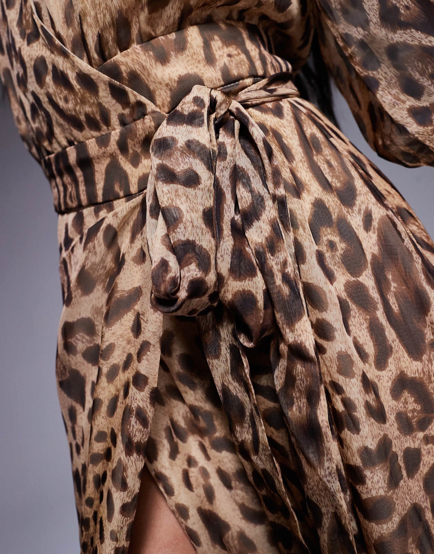 Bardot wrap maxi dress in leo print