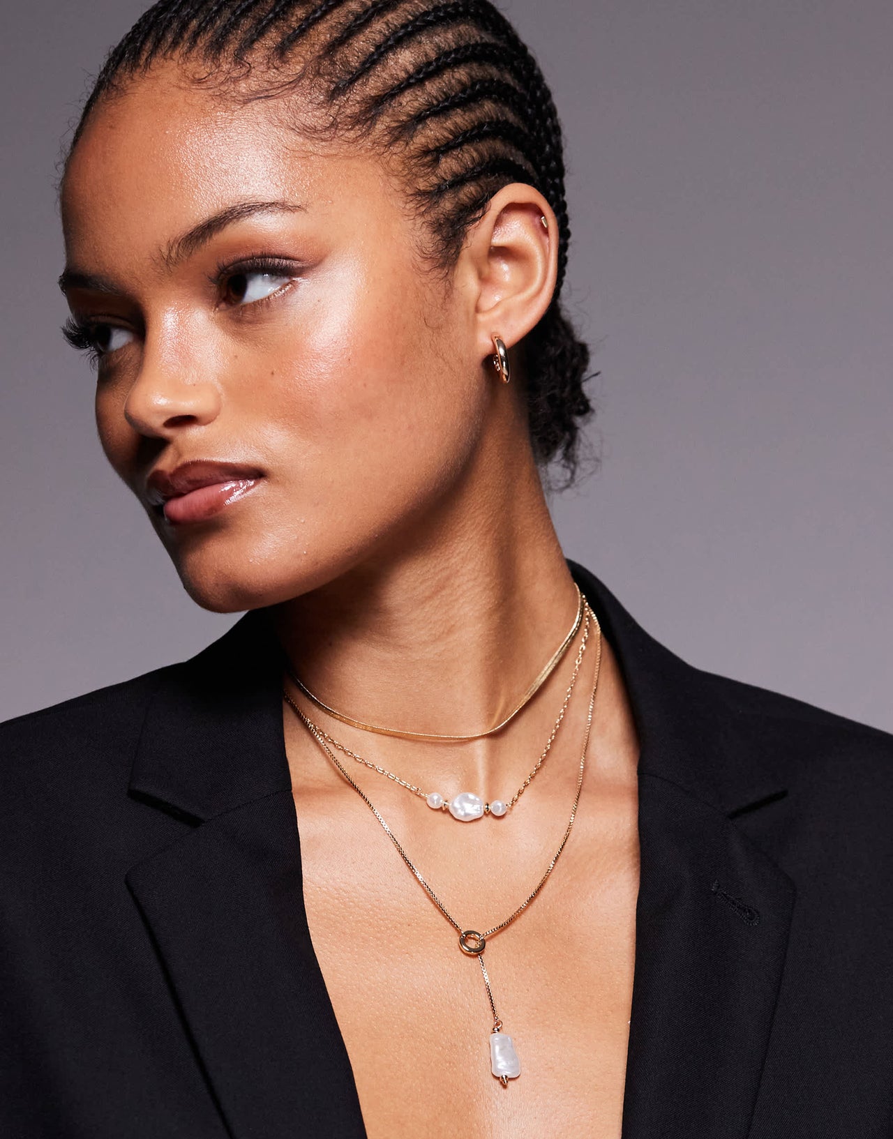 8 Other Reasons 18ct gold plated multirow circle drop and pearl pendant necklace