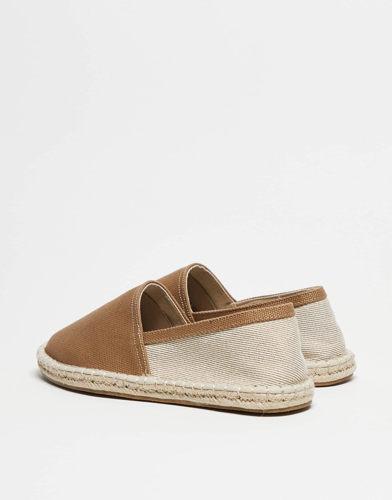 ASOS DESIGN espadrilles in brown canvas mix