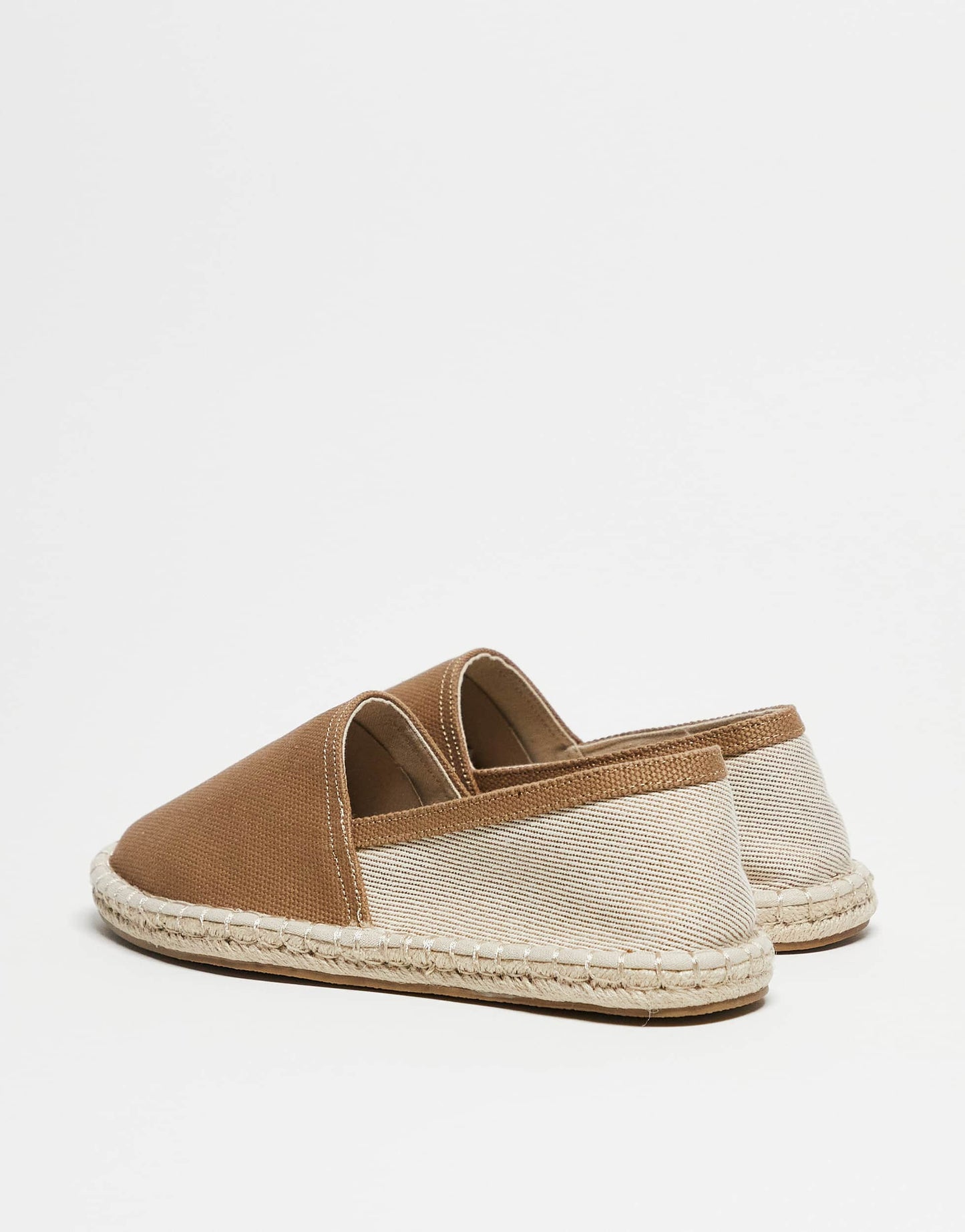 ASOS DESIGN espadrilles in brown canvas mix