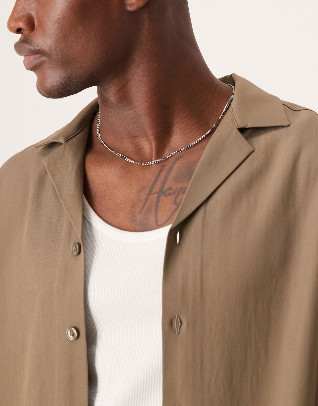 ASOS DESIGN co-ord boxy revere shirt in brown