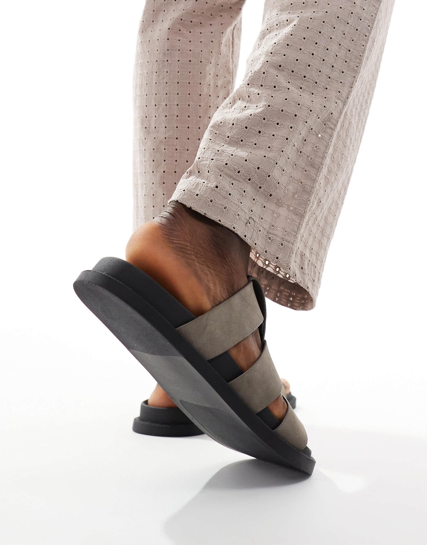 ASOS DESIGN strap sandals in grey