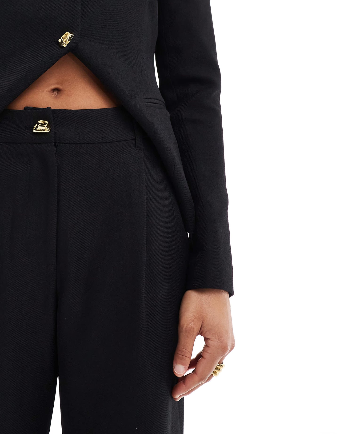 4th & Reckless tailored straight leg trouser co-ord in black
