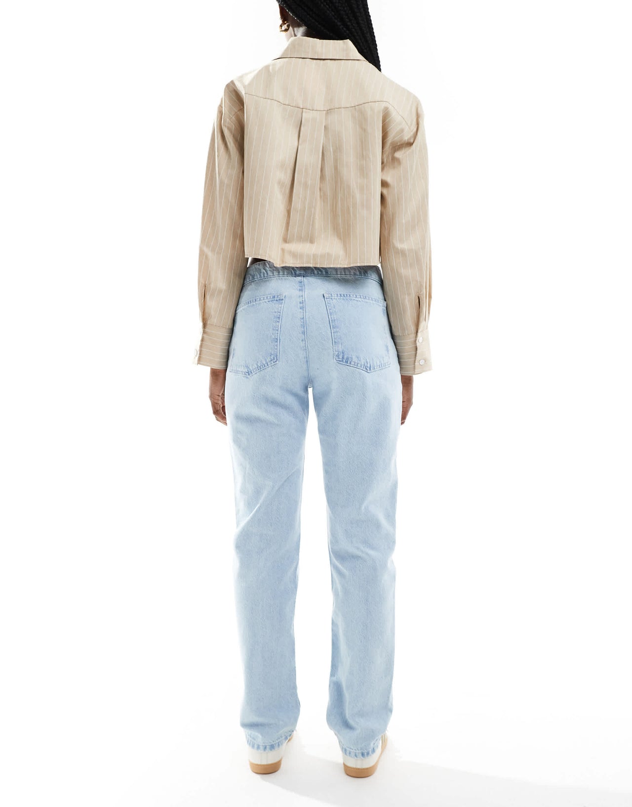 ASOS DESIGN low rise jean in stud fastening in bleach