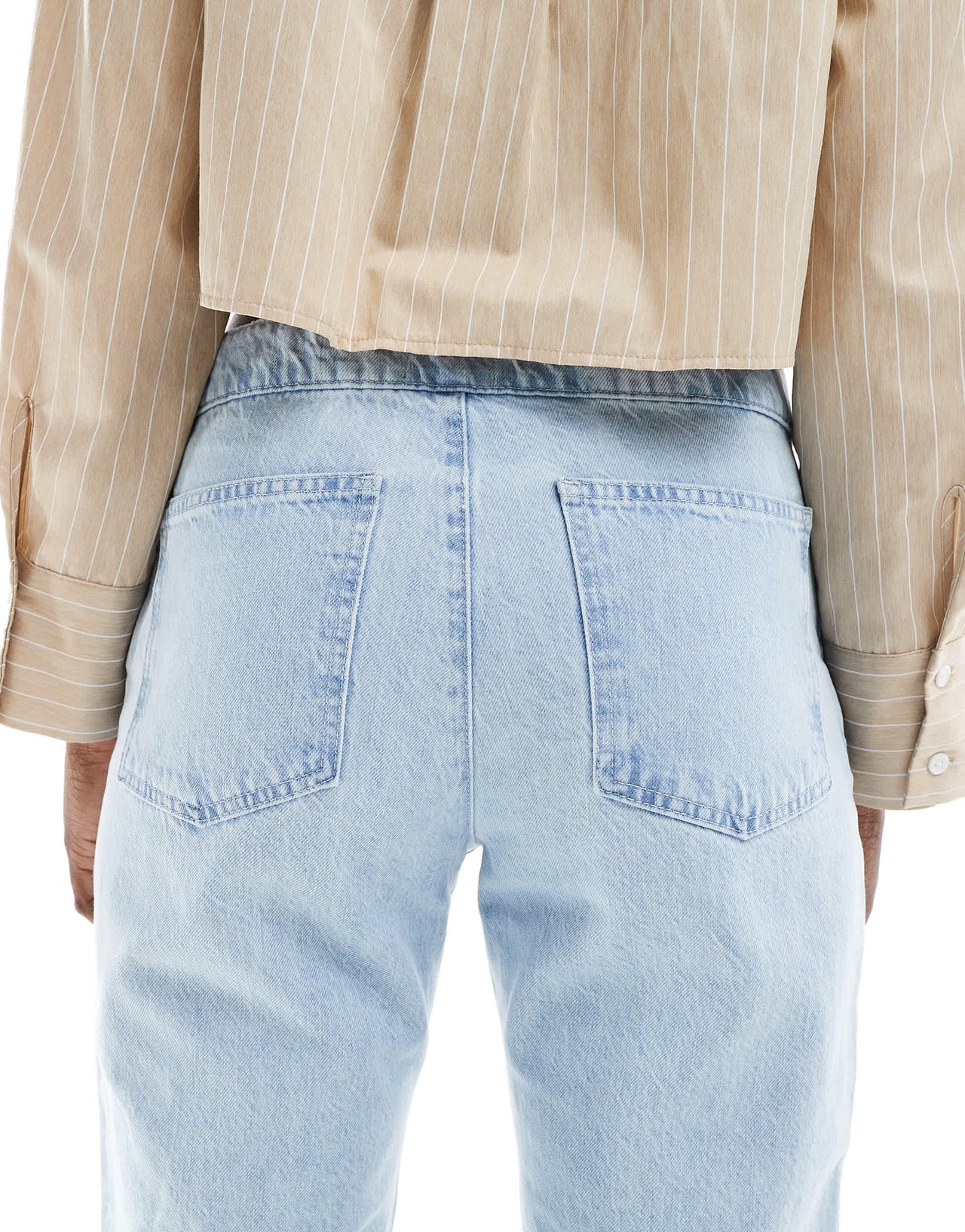 ASOS DESIGN low rise jean in stud fastening in bleach