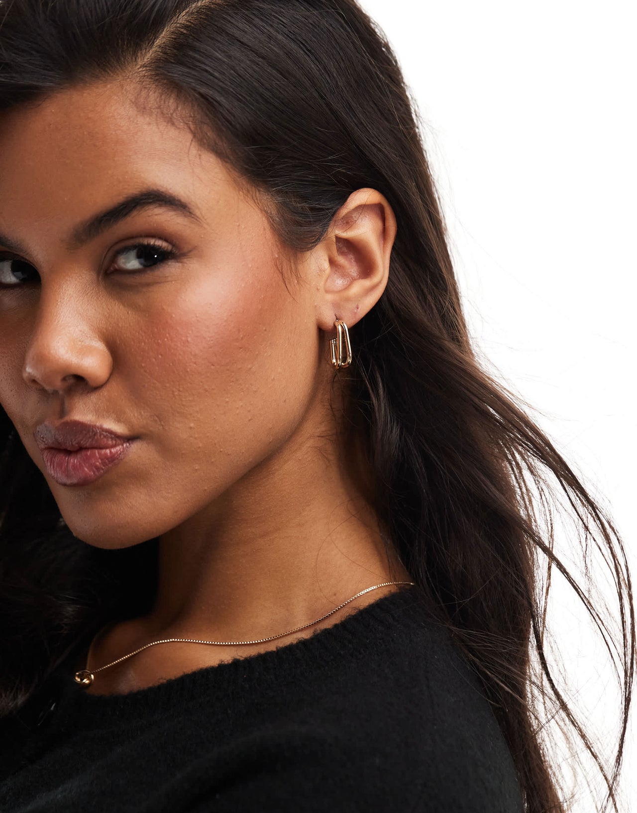Pieces molten snake stud earrings in gold