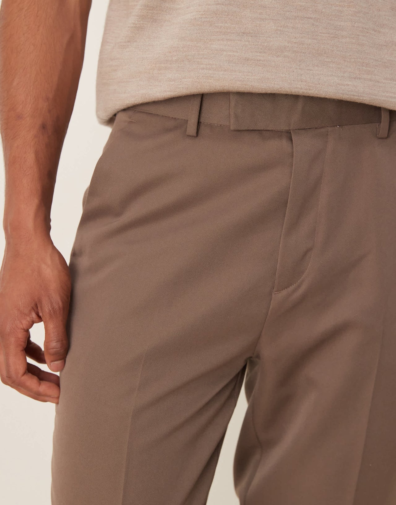 ASOS DESIGN smart tapered fit trousers in brown
