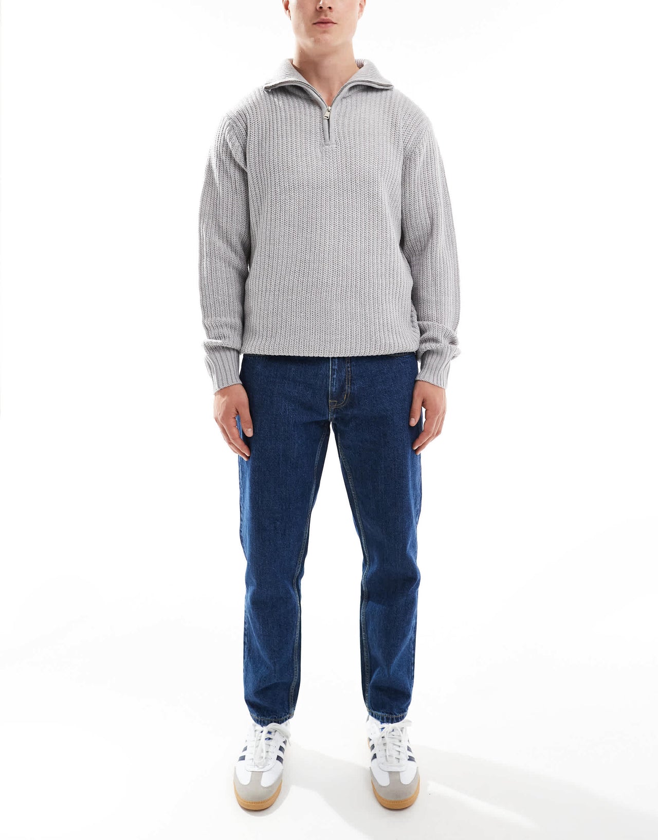 Pull&Bear standard fit rinse wash jean in dark blue