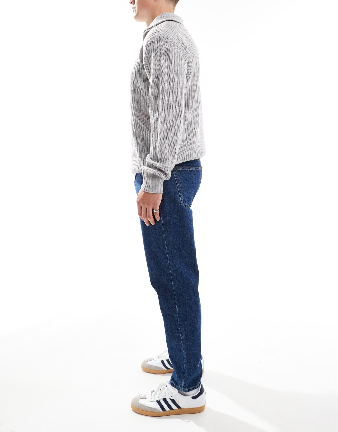 Pull&Bear standard fit rinse wash jean in dark blue