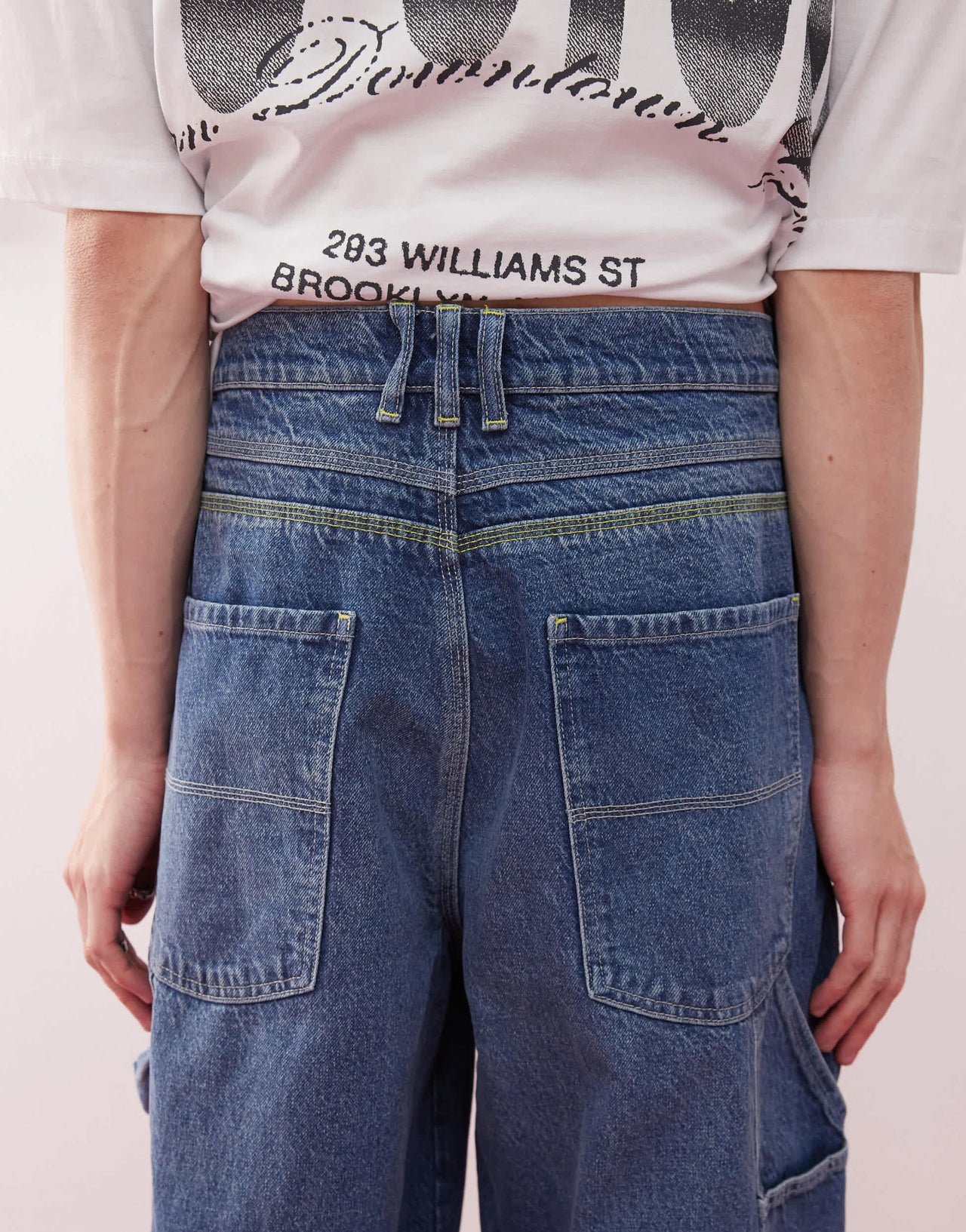 COLLUSION X008 unisex skater jeans in midwash - MBLUE