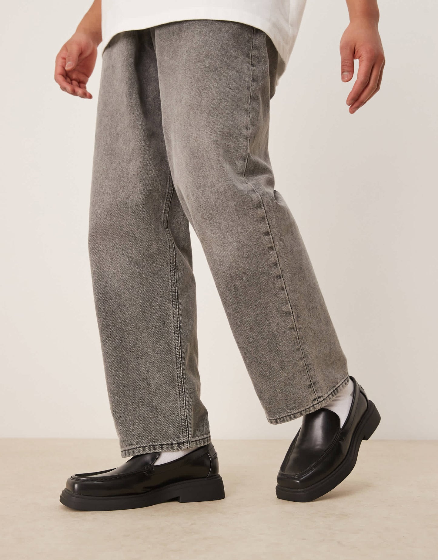ASOS DESIGN loafers with square toe in black