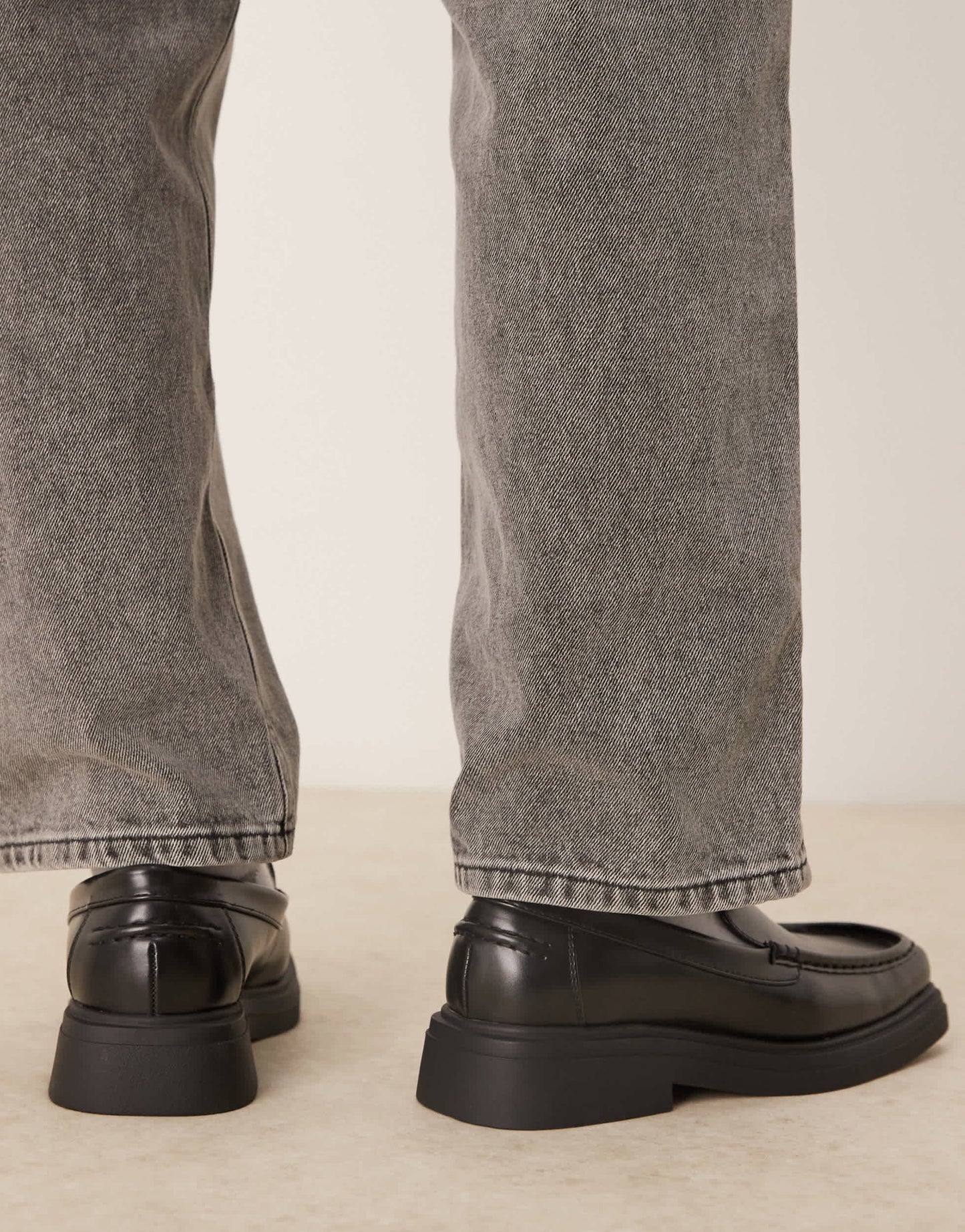 ASOS DESIGN loafers with square toe in black