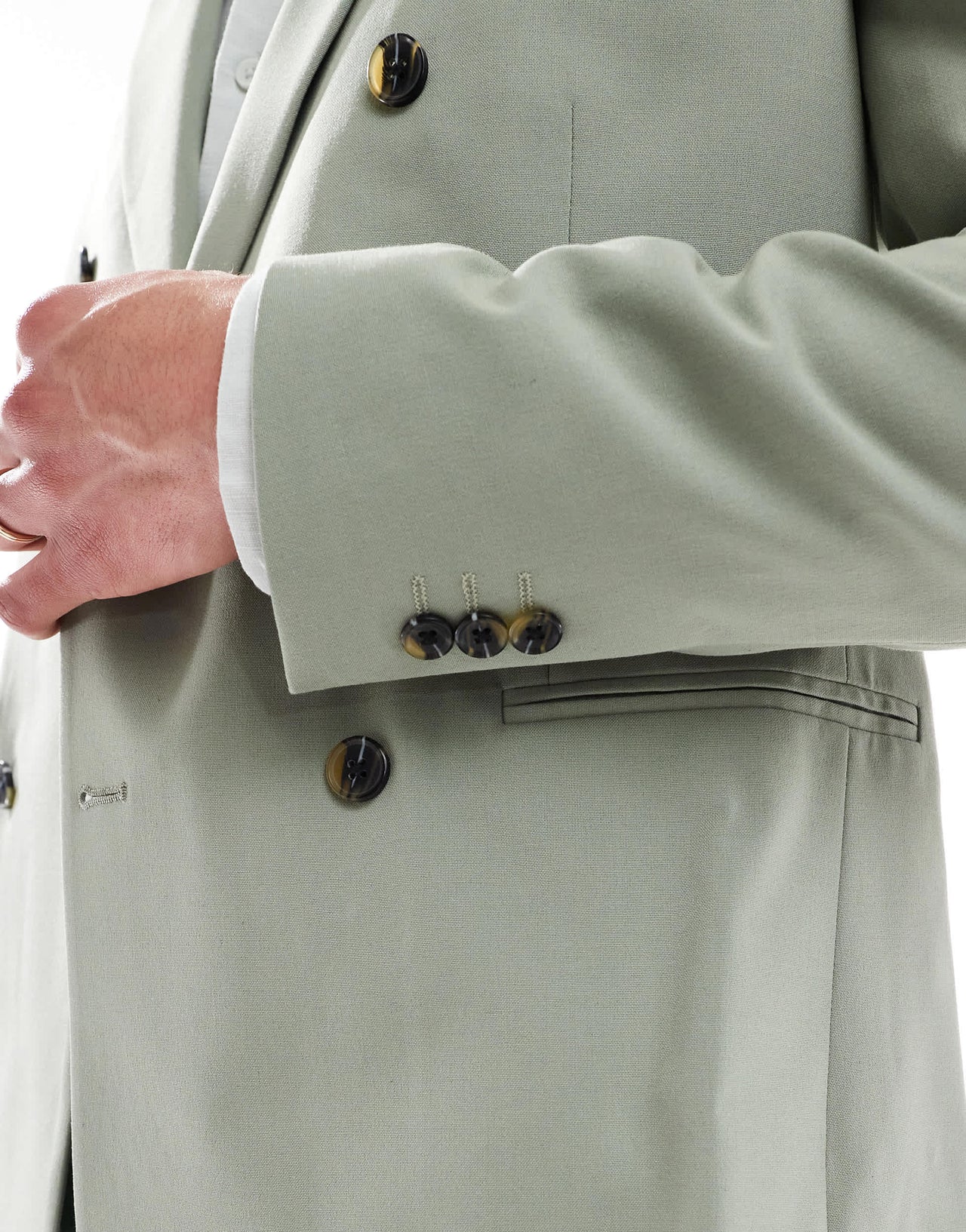 ASOS DESIGN double breasted regular suit jacket in sage green