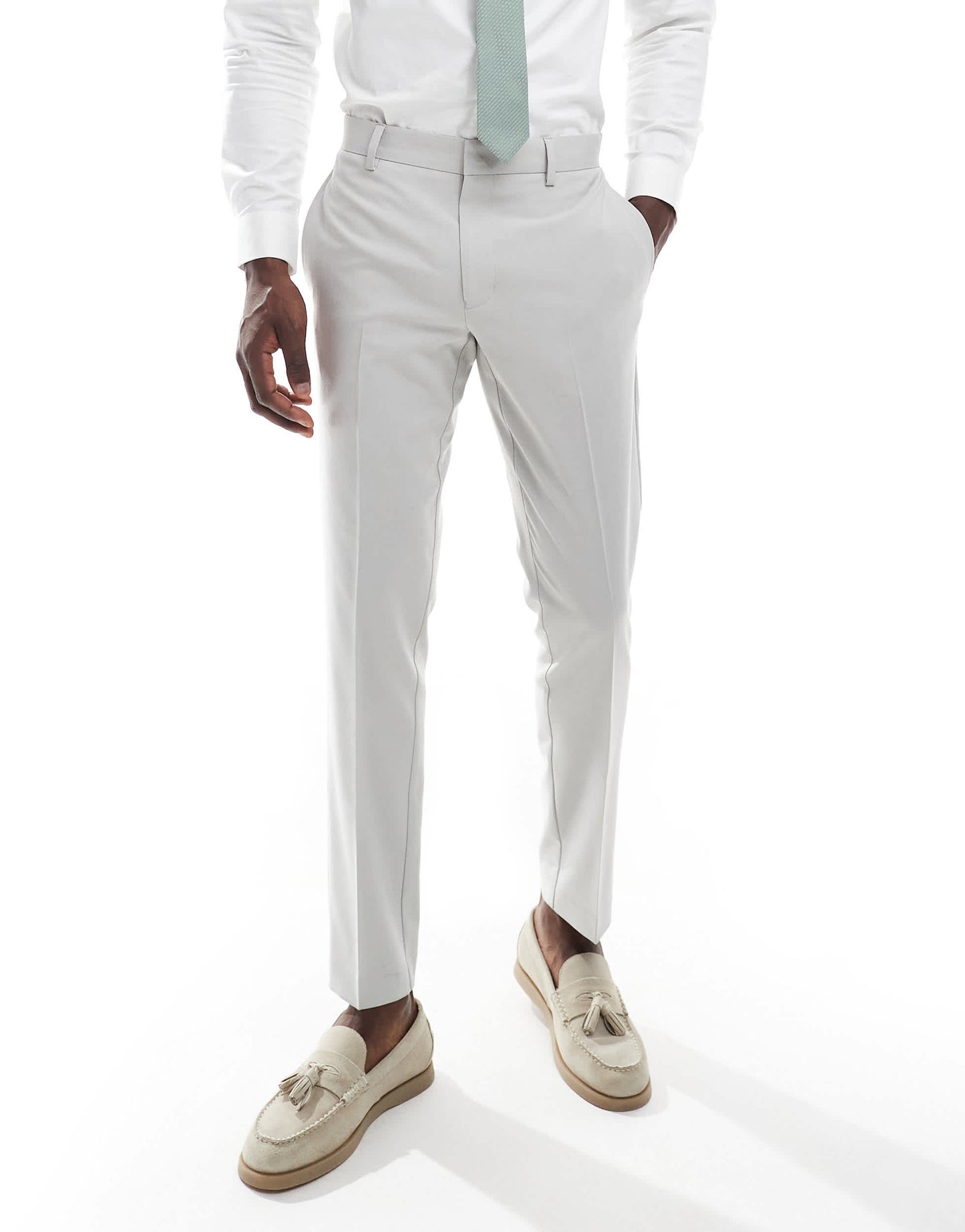 ASOS DESIGN skinny suit trousers in light grey
