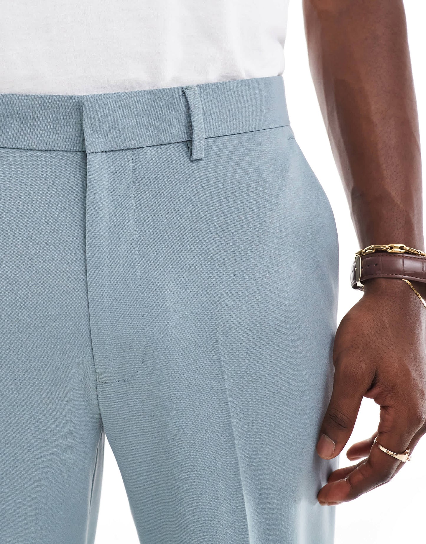 ASOS DESIGN straight suit trousers in light blue
