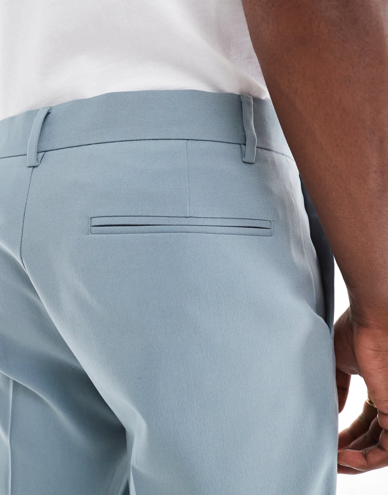 ASOS DESIGN straight suit trousers in light blue