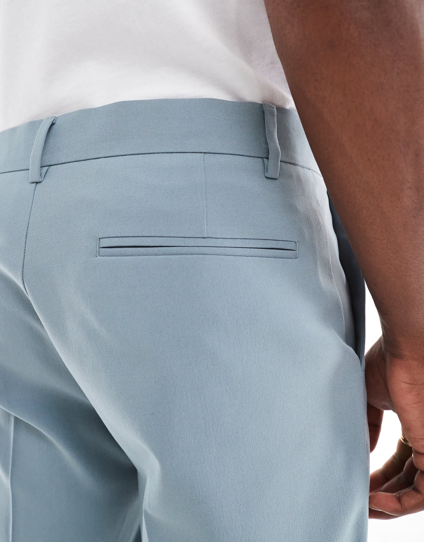 ASOS DESIGN straight suit trousers in light blue
