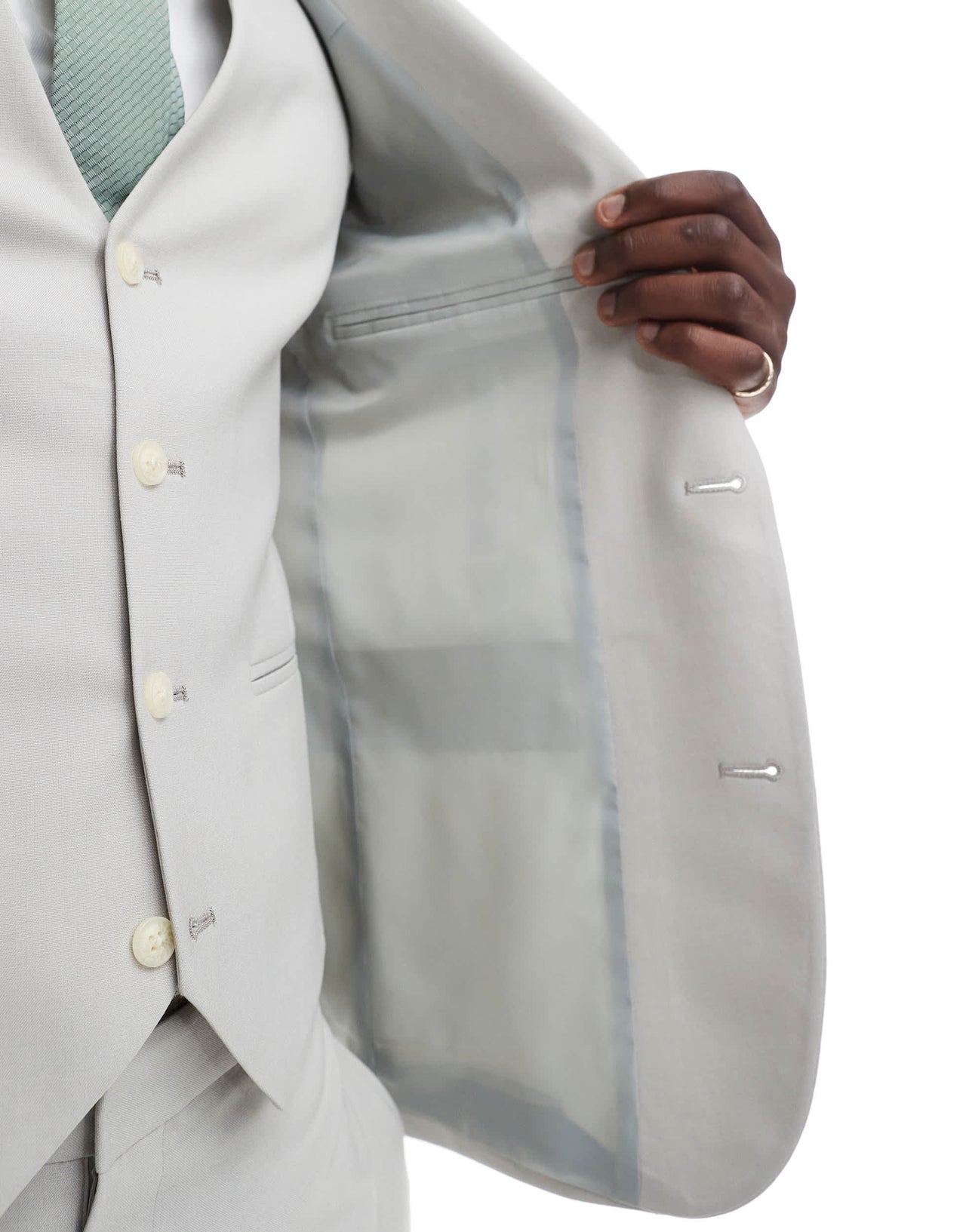 ASOS DESIGN skinny suit jacket in light grey