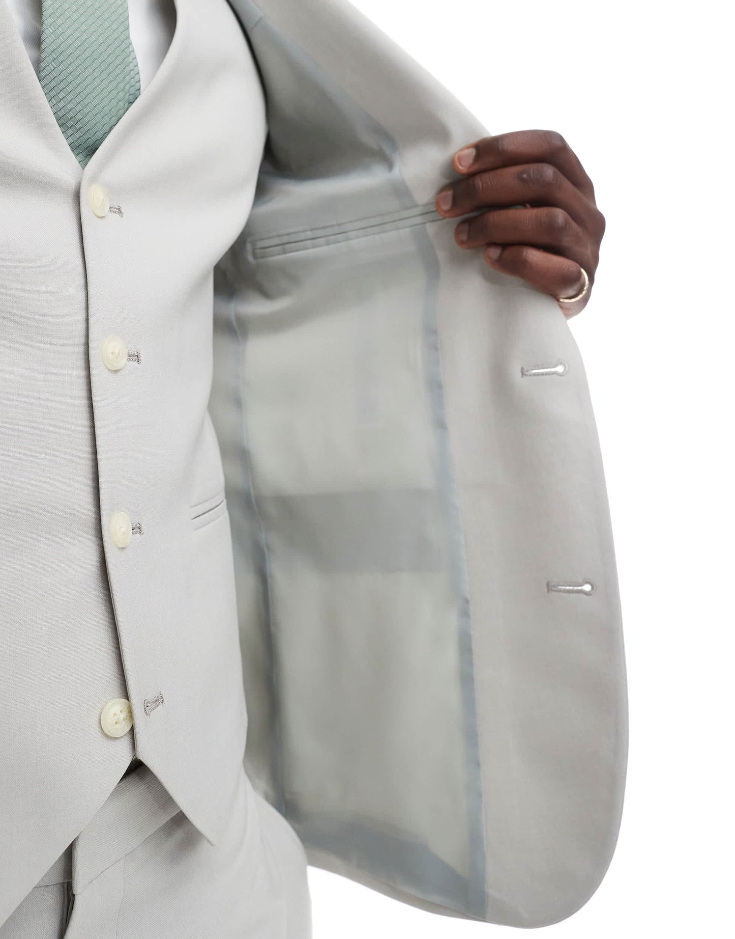 ASOS DESIGN skinny suit jacket in light grey