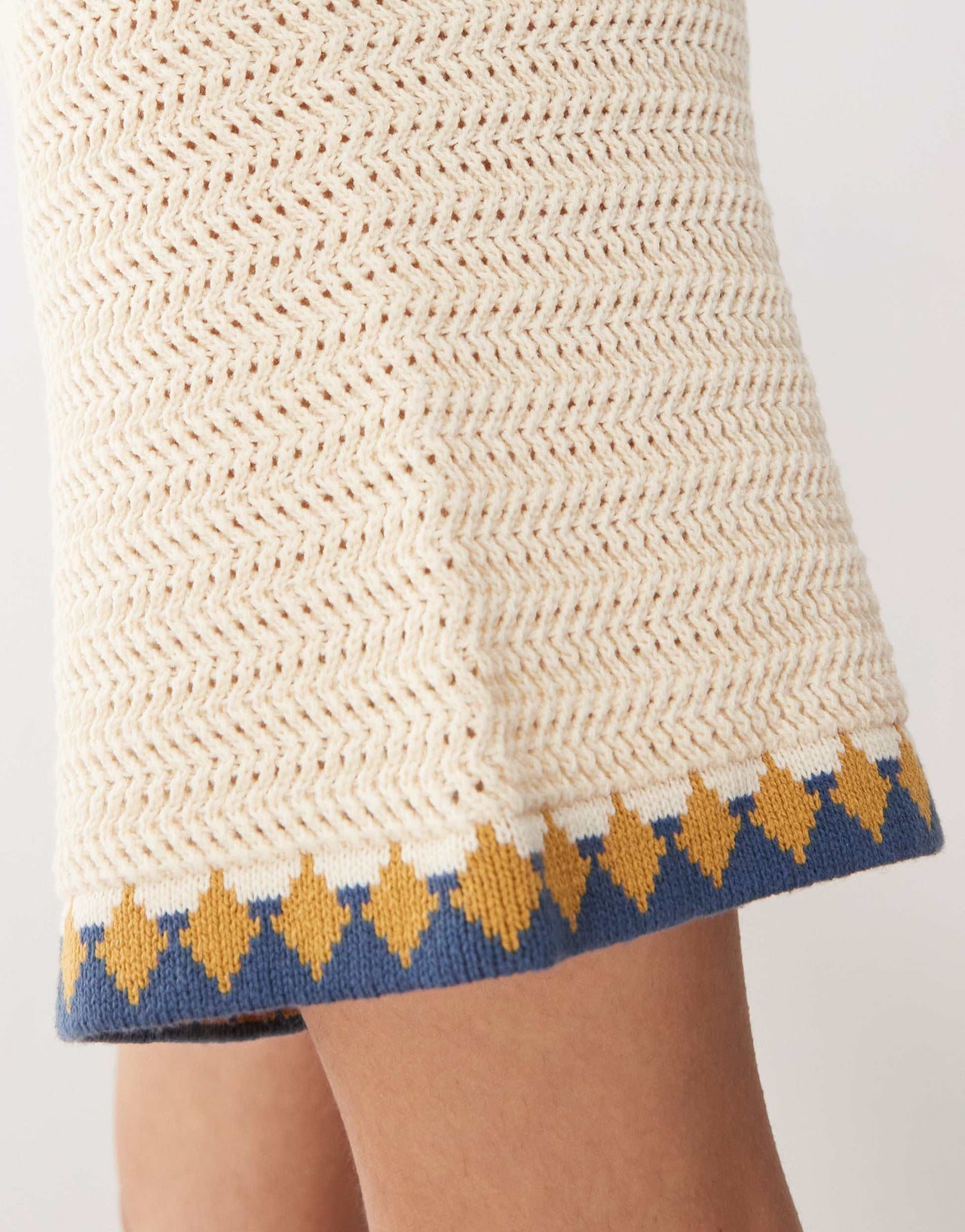 Reclaimed Vintage unisex crochet short co-ord in neutral