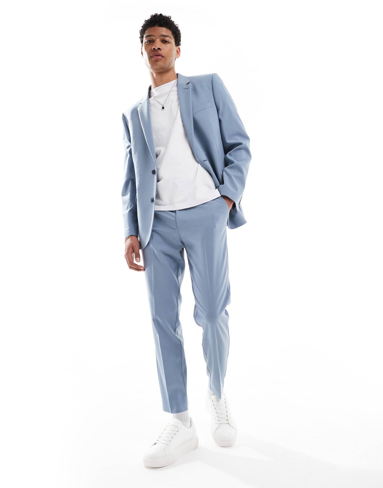 ASOS DESIGN slim suit jacket in light blue