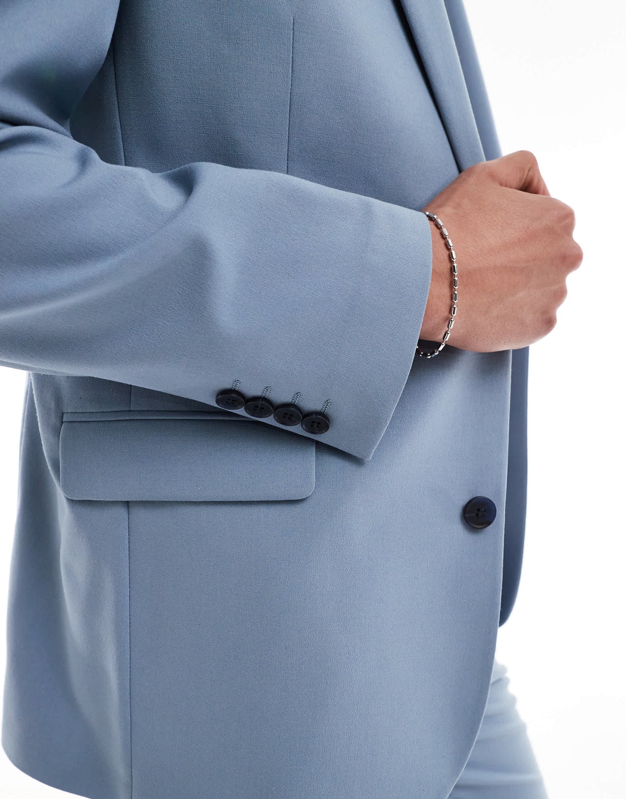 ASOS DESIGN slim suit jacket in light blue