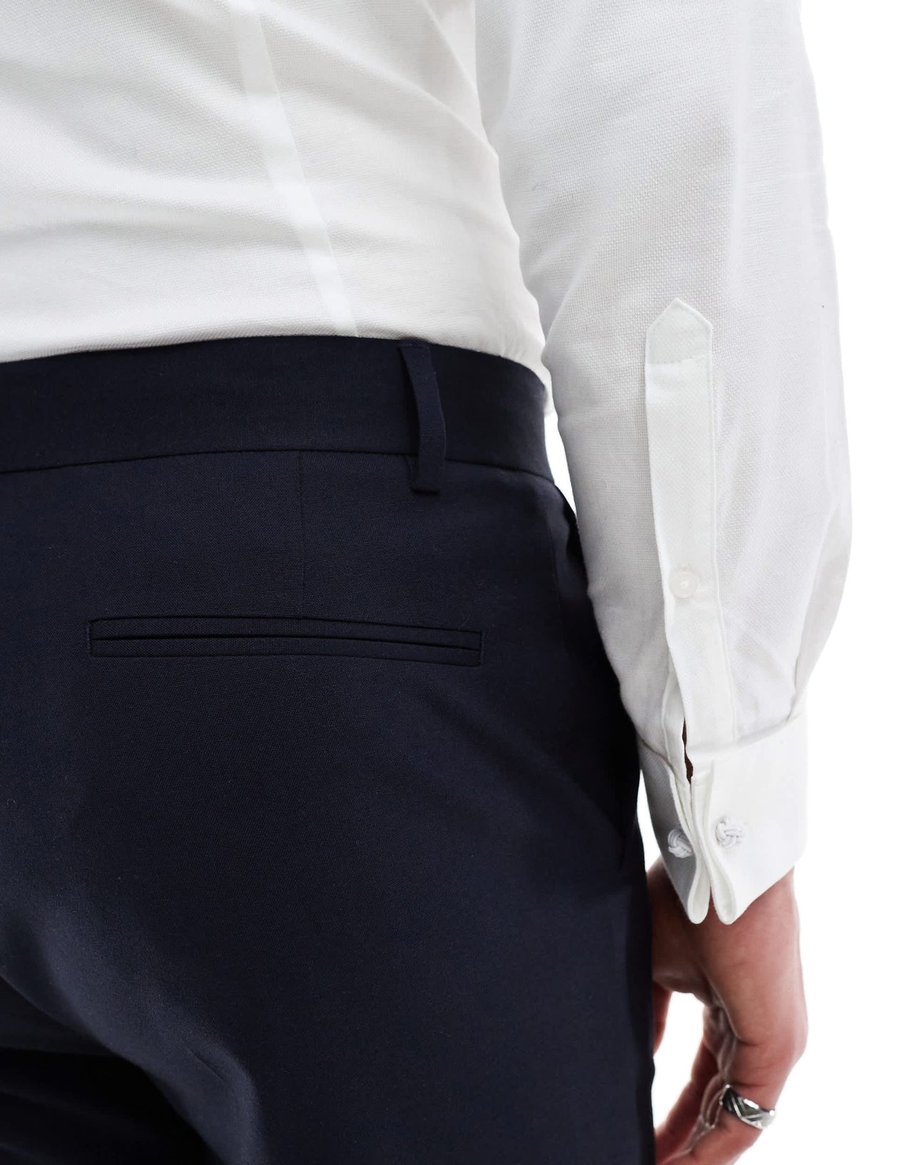 ASOS DESIGN tapered suit trousers in dark navy