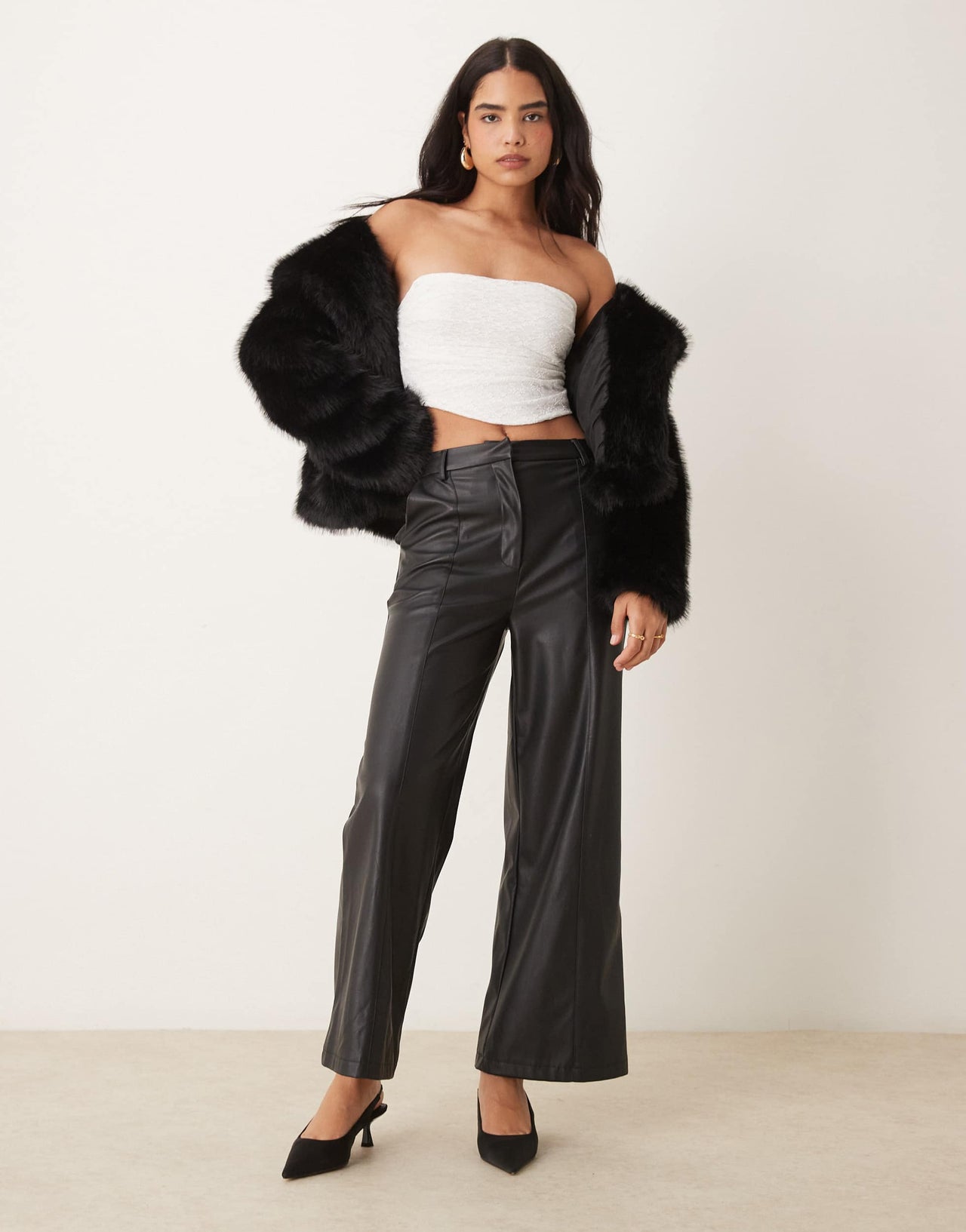 ASOS DESIGN lace draped corset top in white