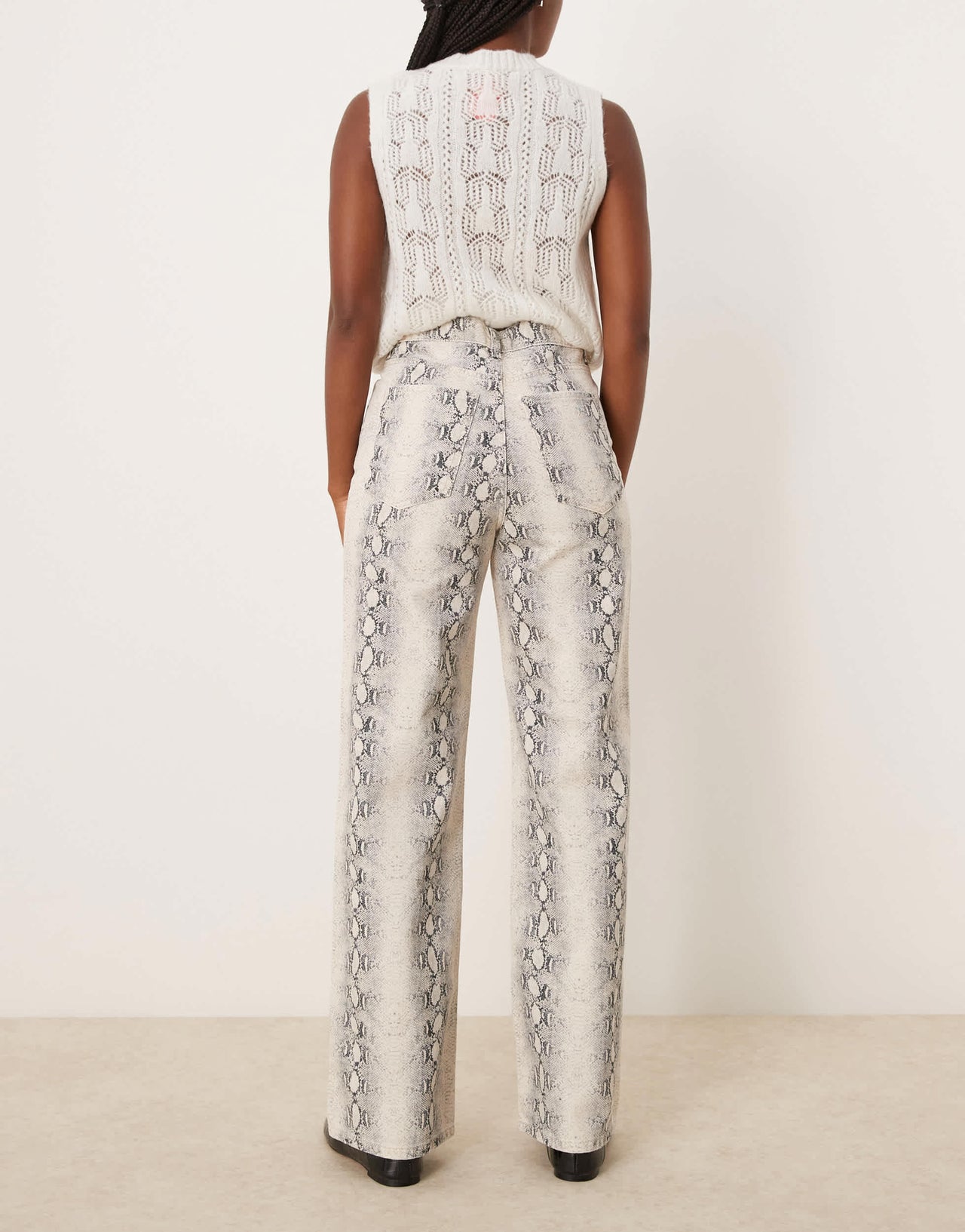 New Look wide leg jeans in snake print