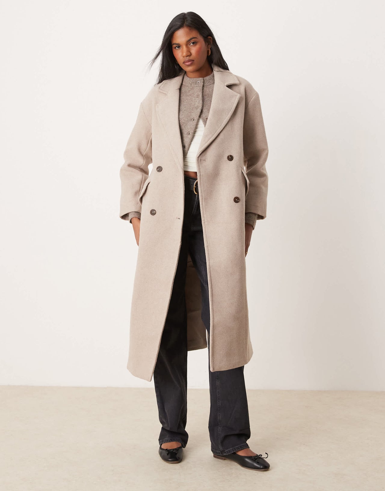 New Look relaxed formal coat in mink
