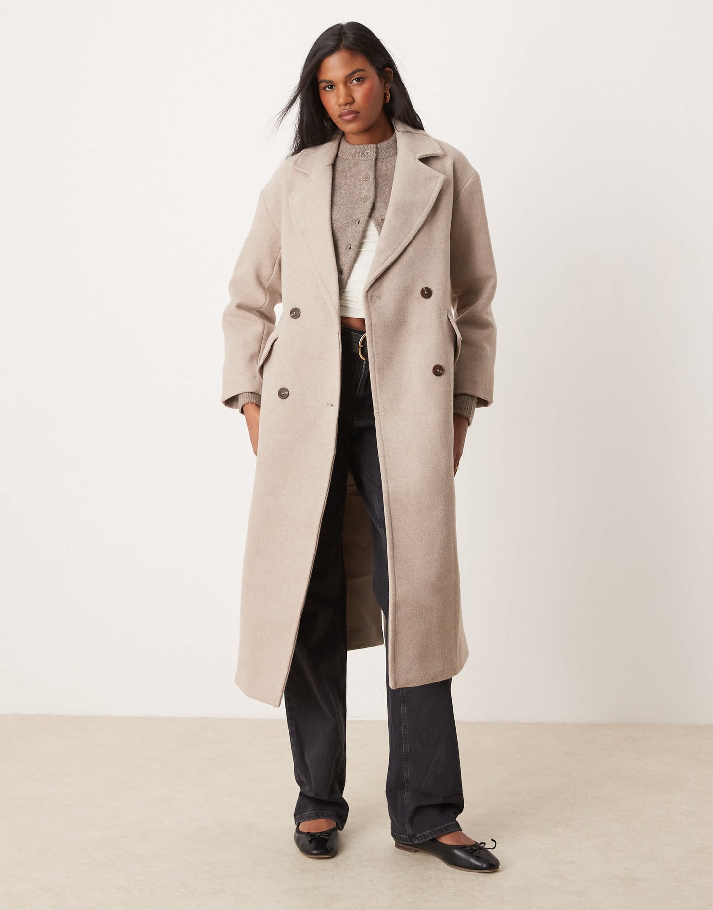 New Look relaxed formal coat in mink