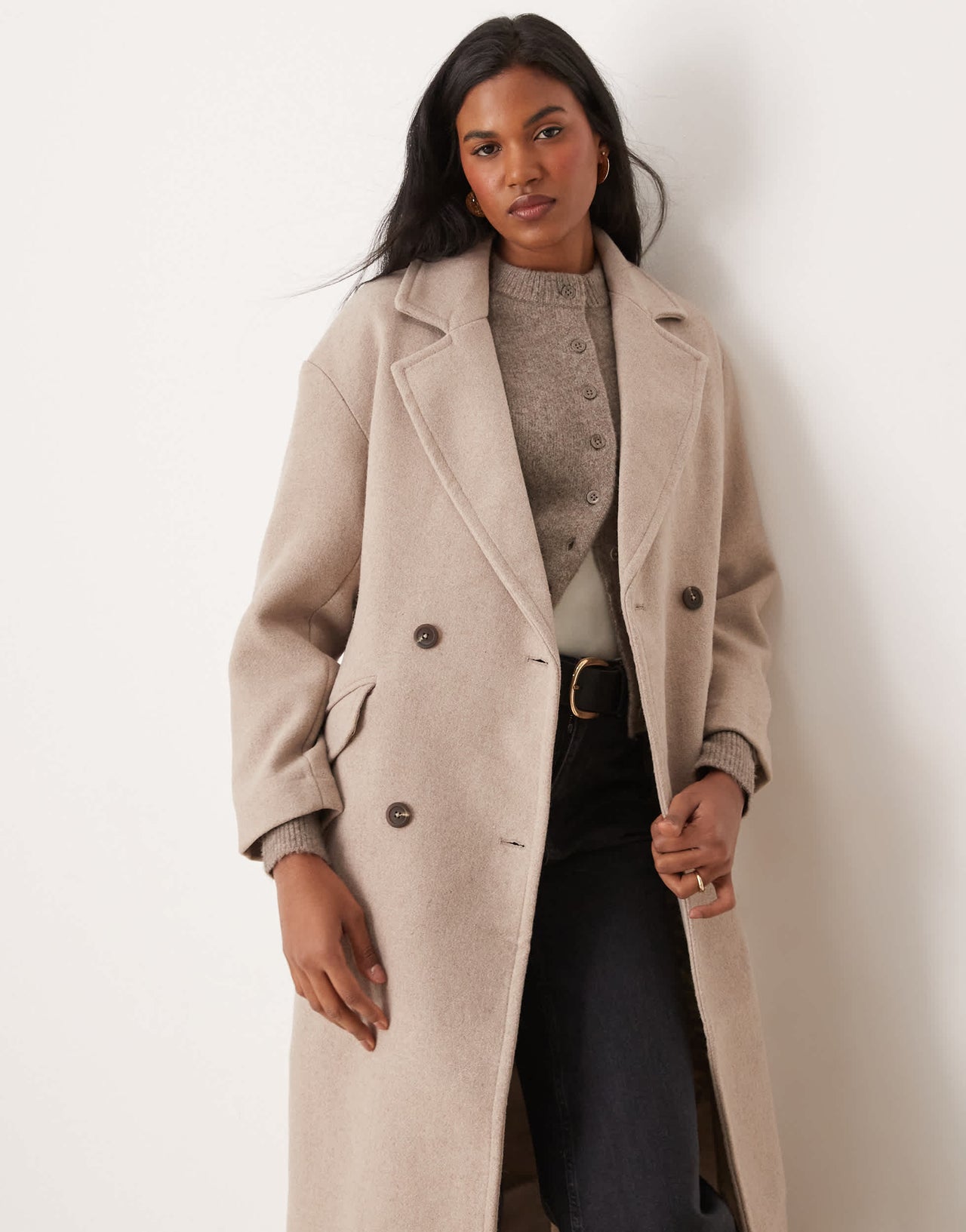 New Look relaxed formal coat in mink