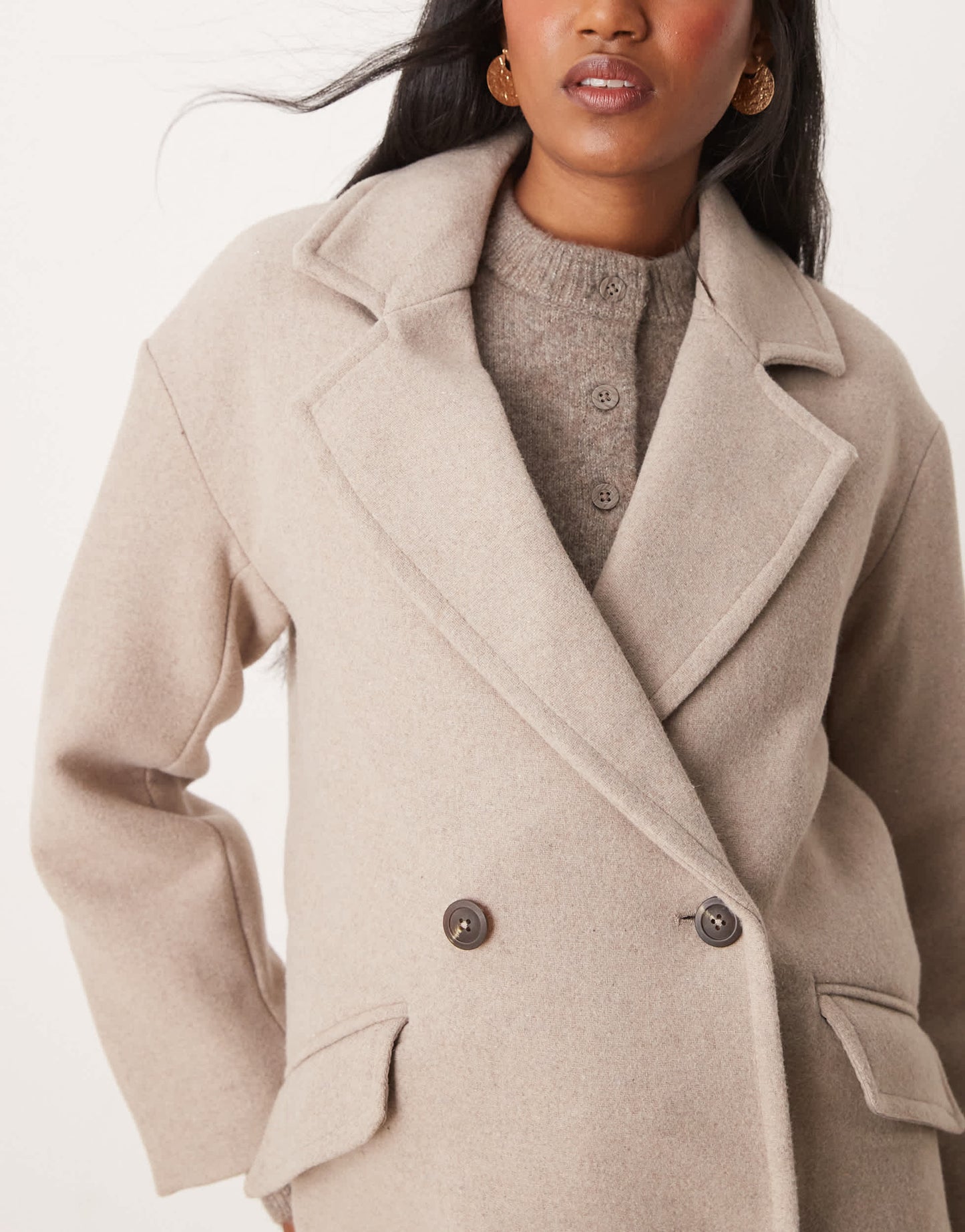 New Look relaxed formal coat in mink