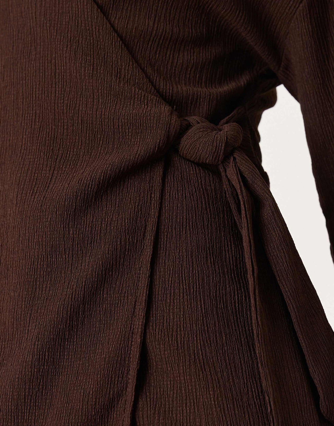 New Look wrap mini dress with collar in brown