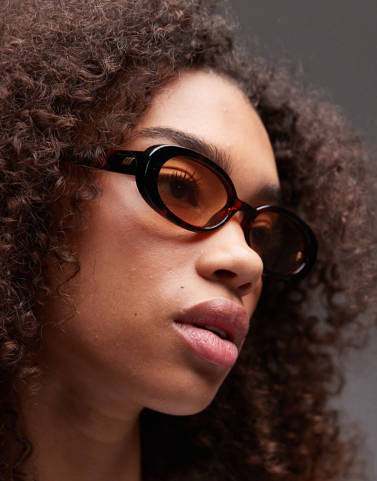 Le Specs outta love oval sunglasses in tortoiseshell with amber lens