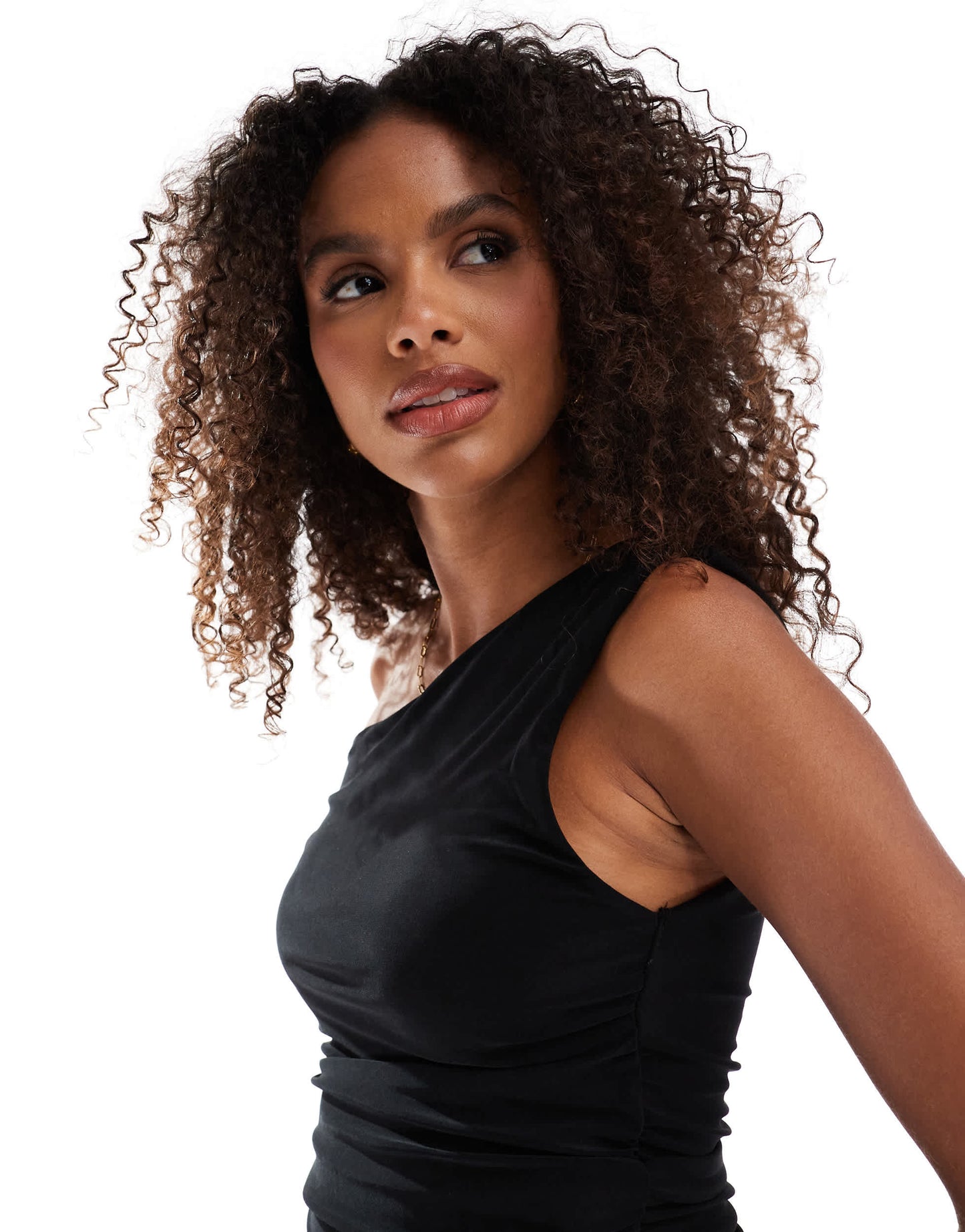 Stradivarius asymmetric off shoulder top in black
